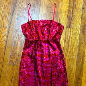Zara Hot Pink Sequin Mini Dress Women’s Size XS Party Cocktail Homecoming